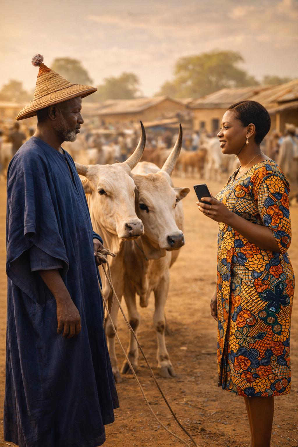 Veterinarian examining livestock with health certificate